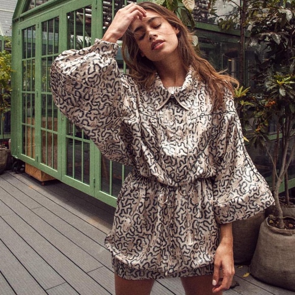 H&M Conscious Exclusive Premium Short Silk-Blend Dress XS - Picture 2 of 3